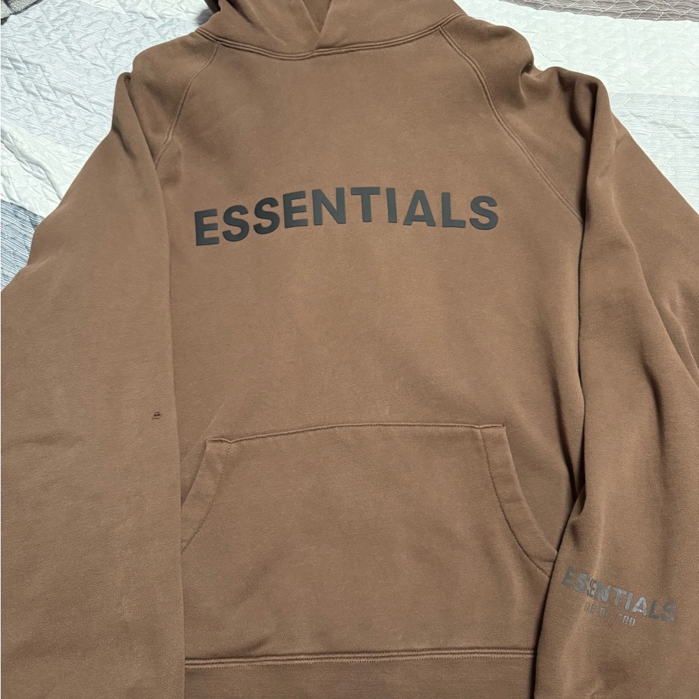 Essentials Brown Hoodie “Rain Drum”